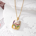 Enamel Pearl Flower Pendant Necklaces Gold Cable Chain 14 Styles view 5