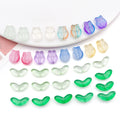 Ten-Style Tulip Flower and Leaf Glass Bead Collection view 1