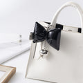 Puffy Patent Bow Keychain with Dangling Heart Charm view 10