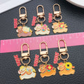 Gold Tone Horse Number Tag Keychain Collection with Metal Hardware view 3