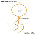 Knot Snake Chain Lariat Necklace Matching Tassel Drop Earrings view 9
