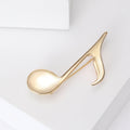 Smooth Single Music Note Metal Brooch in Silver and Gold view 4