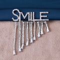 Crystal Smile Fringe Brooch Decorative Lapel Pin For Jackets And Scarves view 1