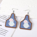 Silver Tone Astronaut Printed Acrylic Hook Earrings in Six Designs view 4