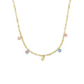 Natural Stone Bead Necklace Multicolor Zircon Charms Beige view 5