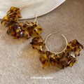 Leopard Petal Cluster C Hoop Earrings Jewelry Pair view 4