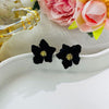Black Flower Studs