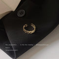 Gold Tone Slim Round Wave And Chain Pattern Rings In Three Styles view 8