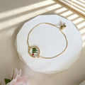 Adjustable Gold Tone Pressed Flower Slider Bracelets view 9