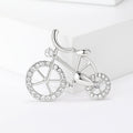 Crystal Bicycle Brooch in Polished Gold or Silver Tone view 6