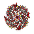 Spiral Crystal Wreath Brooch in Four Jewel Tone Colors view 1