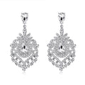 Aqua Silver Tone Green Ornate Teardrop Openwork Crystal Three Designs Metal Dangle view 6