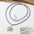Gold Tone Crystal Star Realistic Eyeball Cord Necklaces view 2