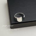 Silver Tone Wide Flat Top Adjustable Open Ring For Women view 4
