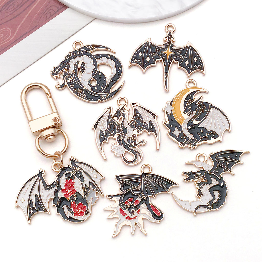 Zinc Alloy Flying Dragon Roc Nine Tailed Fox Phoenix Bird Charm Pendant for DIY Necklace