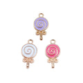 Gold Tone Swirl Lollipop Enamel Charms in Three Colors view 5