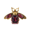 Green Gold Tone Bee Crystal Three Designs Metal Brooch Pin view 7