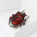 Enamel Beetle Brooch Matte Body Rhinestone Legs Alloy Metal view 3