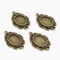 Floral Oval 10x14mm Cabochon Pendant Trays in Two Finishes view 3