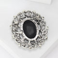 Round Cameo Portrait Brooch With Open Crystal Border view 3
