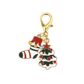 Gold Christmas Tree Stocking Enamel Lobster Clasp Keychain view 5