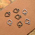 Open Heart Outline Charm Metal Jewelry Making Component In 3 Finishes view 1