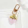 Gold Tone Transparent Strawberry Clip Keychains in Seven Colors view 10