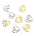 Rhinestone Sun and Moon Heart Pendant Charms in Two Finishes view 5
