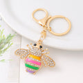 Rhinestone Enamel Bee Keychain Metal Insect Bag Charm view 7