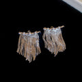 Crystal Chain Fringe Stud Earrings Decorative Jewelry view 6