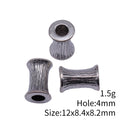 Two Finish Ribbed Spool Large Hole Bead Metal Jewelry Making Component view 5