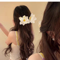 Large Artificial Plumeria Duckbill Hair Clip In Pink Or White view 2