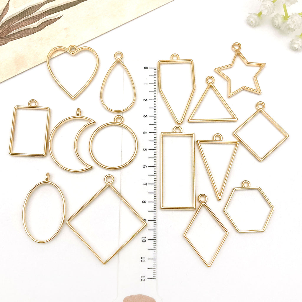 Zinc Alloy Round Heart Hollow Charm Pendants for DIY Bracelet Necklace Jewelry Making