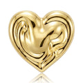 Polished Heart and Hands Brooch in Two Metal Tones view 1