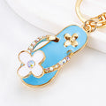 Mixed Jeweled Clover Bow and Heart Flip Flop Keychains in Seven Options view 7