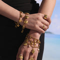 Gold Ocean Charm Bracelet Seahorse Shell Starfish DIY view 3
