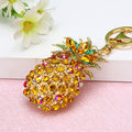 Jeweled Pineapple Keychain With Amber and Iridescent Crystals view 2