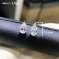 Silver Tone Pear Shape Cubic Zirconia Teardrop Stud Earrings view 5