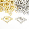 Crystal Heart Bow Charms in Gold and Silver Tone Finishes view 4