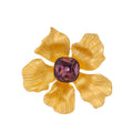 Camellia Crystal Two Designs Metal Brooch Pin 5.6 x 5.3 cm view 1