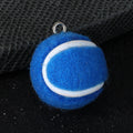 Fuzzy Felt Tennis Ball Charm Pendant Two Sizes Seven Colors view 2