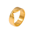 Irregular Dent Band Ring Titanium Steel Gold Or Steel Finish view 5