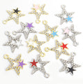 Crystal Open Star Charms in Six Enamel Colors and Two Metal Tones view 2