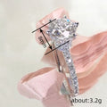 Silver Round Solitaire CZ Pavé Band Ring Sizes 6-10 view 4