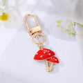 Gold Tone Colorful Feather Flower and Mushroom Clip Keychains view 9