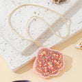 Beaded Pink Scallop Shell Charm Pendant With Pearl Accents view 3