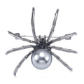 Spider and Pearl Metal Brooch in Four Color Finishes view 1