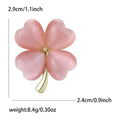 Cat Eye Four Leaf Clover Brooch Gold Stem Five Colors view 6