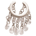 Silver Crescent Ear Cuff With Crystal And Coin Fringe view 5