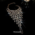 Silver Tone Crystal Hand Chain Bracelet With Finger Loops view 2